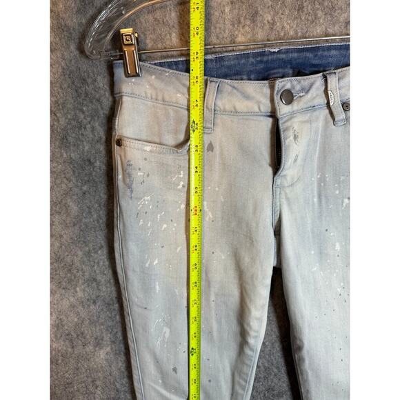 Harley-Davidson Womens Paint Splatter Skinny Jeans Light Wash Stretch - Size 26 - Picture 8 of 9